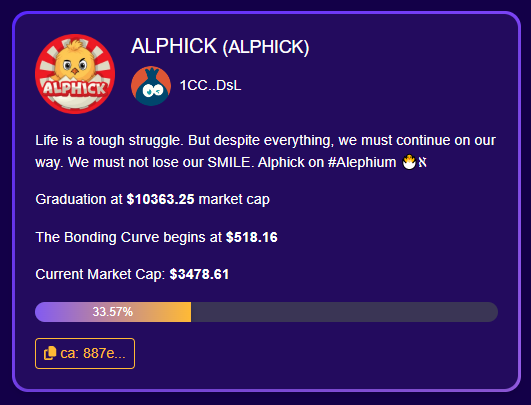 🚨 TOKEN LAUNCH GIVEAWAY

1M $ALPHICK for 10 people after Bonding Curve is completed. Total 10M $ALPHICK Gift.

Rules👇
- Buy some $ALPHICK
- Share the wallet address you bought $ALPHICK from in the comments.
- Like and RT

myonion.fun/trade?tokenId=…