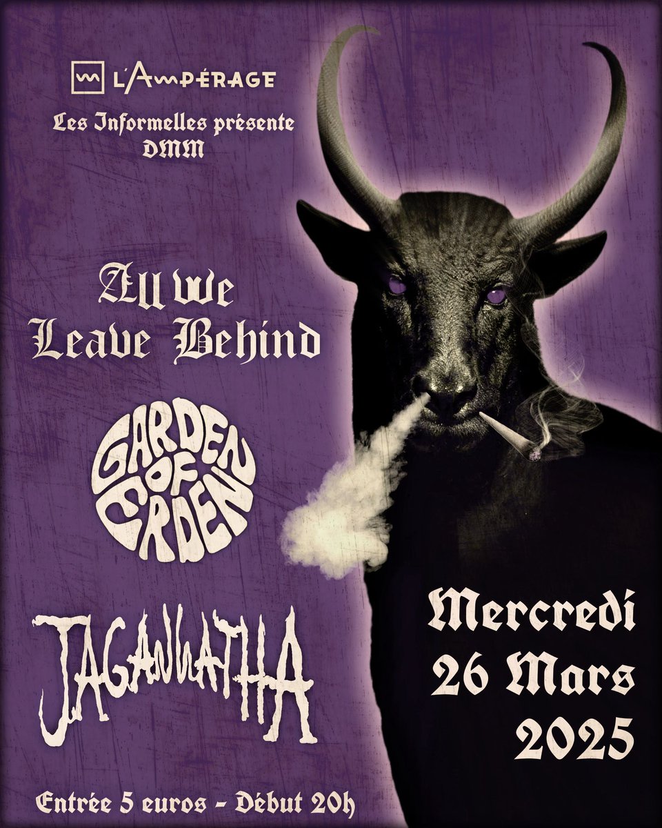 #Grenoble 
Concert Doom Metal Stoner et Psyché le 26 Mars à l'Ampérage !