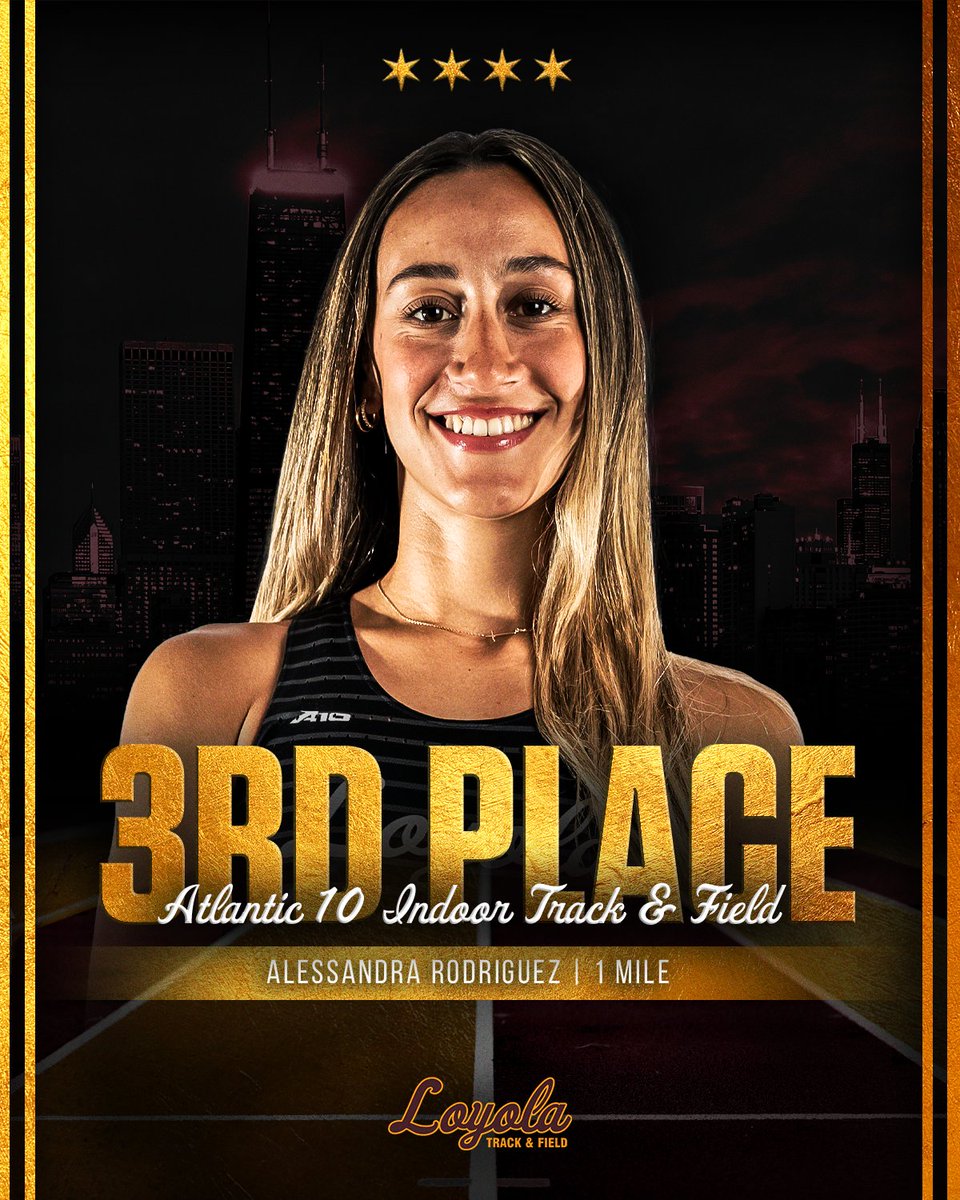 Alessandra Rodriguez takes third place in the <a href="/atlantic10/">Atlantic 10 Conference</a> Indoor Championship Mile with a PR of 4:44.89! 🥉