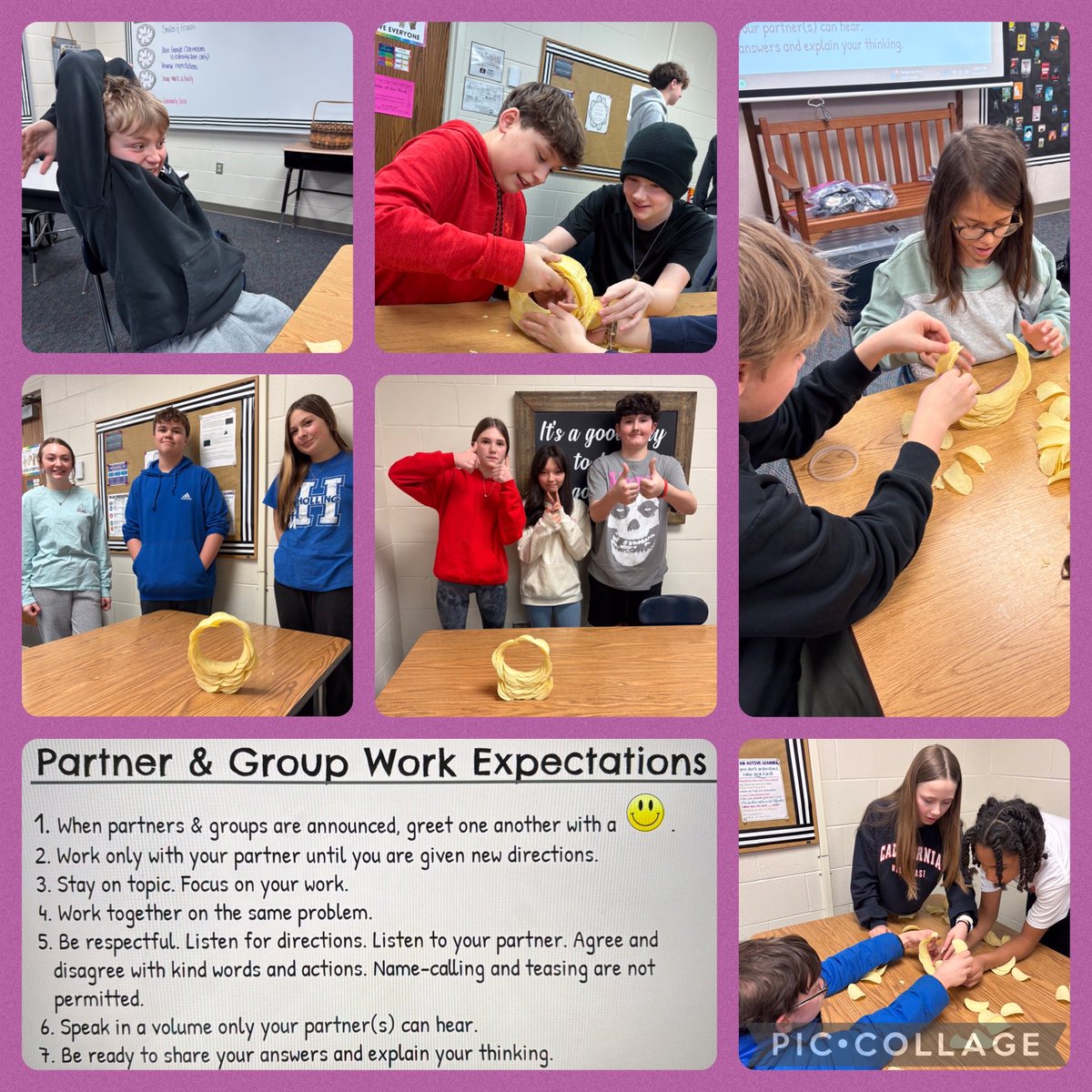 jk_bergstrom's tweet image. My #middleschool kids worked on a #teamwork activity this week. It started with comments like…
You’re crazy, Mrs. B. 
This is never going to work! 
OMG! 
This is STRESSFUL! 
Then I heard people say…
She’s cooking! 
You’re so smart! 
We did it! 
The #pringleschallenge = success!
