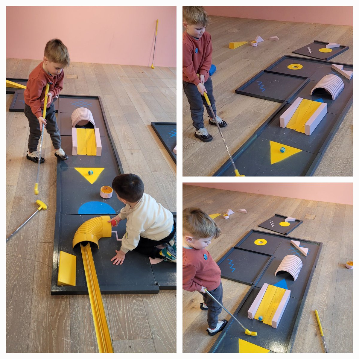 MrsMathieson1's tweet photo. The perfect morning when one of your children is obsessed with pirate ships and the other golf @DiscoveryDundee @VADundee @AbertayGameLab https://t.co/kc2fnq9kyf
