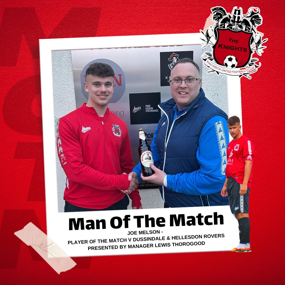 🍾 MAN OF THE MATCH

Your chosen man of the match for today goes to Captain Joe Melson. Man of the match award presented by manager Lewis Thorogood.