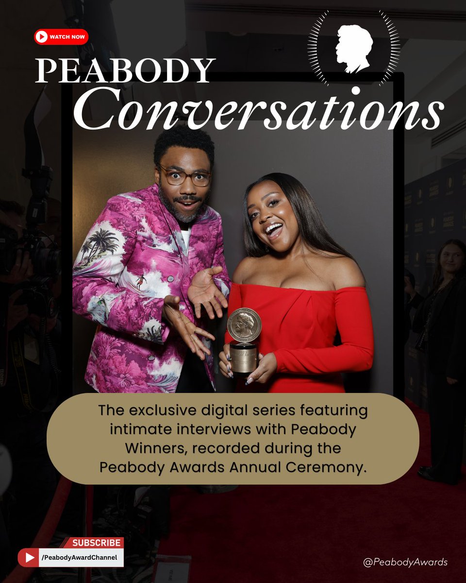 Peabody Awards (@peabodyawards) on Twitter photo Curious about what self-reflective thoughts stars like Quinta Brunson, <a href="/MelBrooks/">Mel Brooks</a>, & <a href="/MattBomer/">Matt Bomer</a> have to share? 💭
Explore their insights and those of many other talented creatives in our exclusive series, Peabody Conversations. Check out the playlist!🎞️ youtube.com/playlist?list=… Curious about what self-reflective thoughts stars like Quinta Brunson, <a href="/MelBrooks/">Mel Brooks</a>, & <a href="/MattBomer/">Matt Bomer</a> have to share? 💭
Explore their insights and those of many other talented creatives in our exclusive series, Peabody Conversations. Check out the playlist!🎞️ youtube.com/playlist?list=…