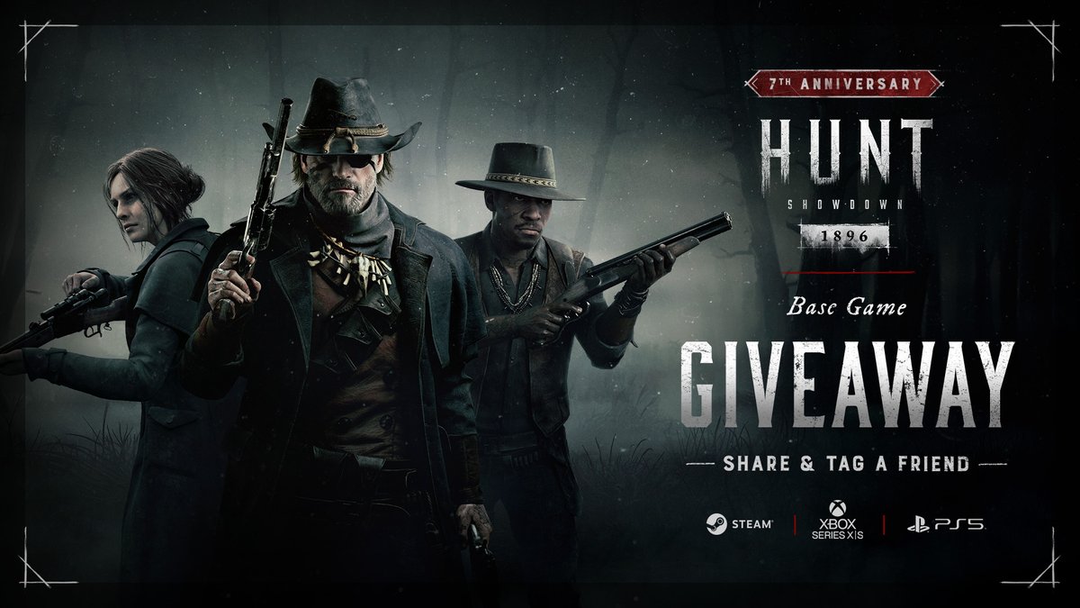 The 7th anniversary celebrations are nearing the end, and today we’re closing out with a huge giveaway of the base game!

Now’s your chance to win a copy of Hunt for you or your friends!

Here’s how to enter:
✔️ Follow us
❤️ Like this post
🔄 RT &amp; tag a fellow Hunter

Winners