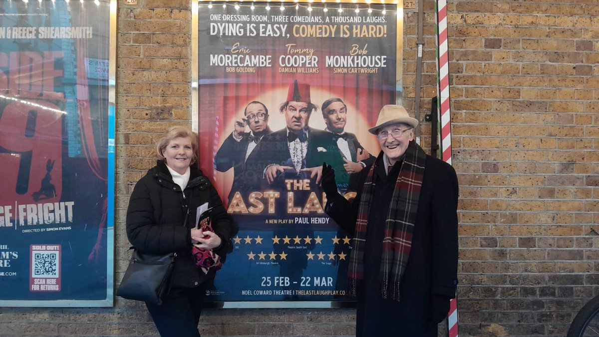 Damian Patton (@damianpatton) on Twitter photo #BrianPatton aka Dad and mum watching <a href="/LastLaughPlay/">TheLastLaughPlay</a> today on London. "Absolutely Brilliant show" "so evocative of a backstage dressing room" "the three performers were just like them"
"Excellent show" <a href="/Bobsickle/">Bob Golding</a> <a href="/djwilliamsact/">Damian Williams</a> <a href="/simplysimon321/">Simon Cartwright</a> <a href="/EvolutionProdUK/">Evolution Productions</a> #BrianPatton aka Dad and mum watching <a href="/LastLaughPlay/">TheLastLaughPlay</a> today on London. "Absolutely Brilliant show" "so evocative of a backstage dressing room" "the three performers were just like them"
"Excellent show" <a href="/Bobsickle/">Bob Golding</a> <a href="/djwilliamsact/">Damian Williams</a> <a href="/simplysimon321/">Simon Cartwright</a> <a href="/EvolutionProdUK/">Evolution Productions</a>