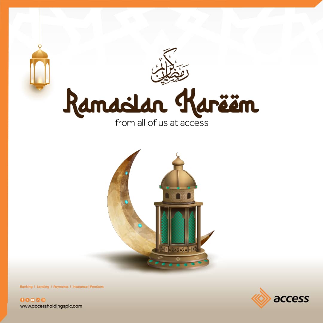 From all of us at Access Bank, we wish all Muslims a blessed month of Ramadhan. 

Ramadhan is a time of devotion, reflection, and unity. We stand in solidarity with Muslims worldwide as they observe this sacred month filled with blessings, love, and peace.

Ramadhan Kareem!