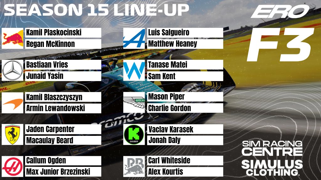 erof1league's tweet image. OUR SEASON 15 GRIDS🤩🤩🤩

Who will clinch the title this season🤔

#f1 #f124 #ea #simracing #ero