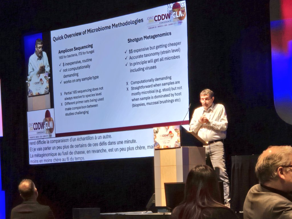 Dr. Heather Armstrong (@drharmstrong) on Twitter photo 📢 Dr Surette #microbiome #CDDW2025 <a href="/cddw_clm/">Joint CDDW™-CLM Conference | #CDDWCLM2025</a>
SG considered the standard now for microbiome vs 16S/IST unless large studies with funding limitations
Methods 🔑 laboratory robust but bioinformatics more variable can result in significant differences in data outputs 📢 Dr Surette #microbiome #CDDW2025 <a href="/cddw_clm/">Joint CDDW™-CLM Conference | #CDDWCLM2025</a>
SG considered the standard now for microbiome vs 16S/IST unless large studies with funding limitations
Methods 🔑 laboratory robust but bioinformatics more variable can result in significant differences in data outputs