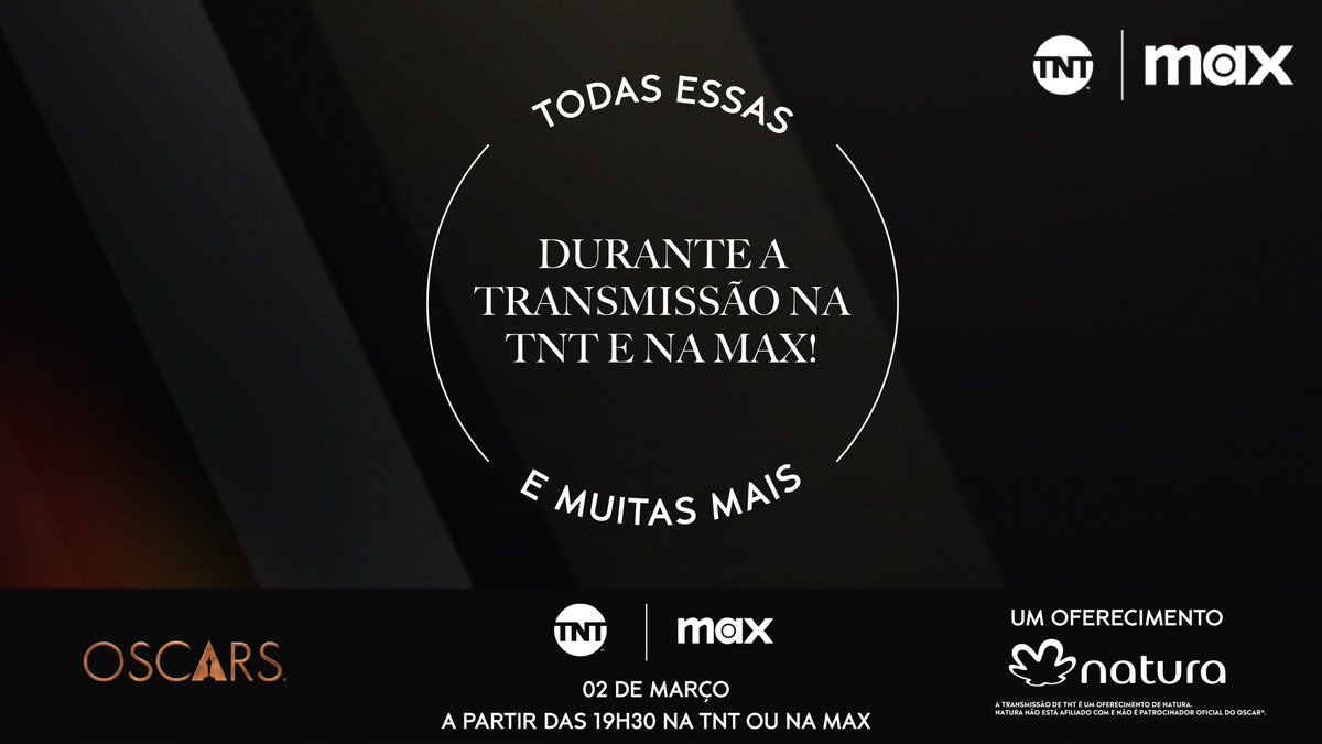 TNTbr's tweet image. Assista à transmissão ao vivo na TNT ou na Max no dia 2 de março, a partir das 19h30! 📺

#OSNAT