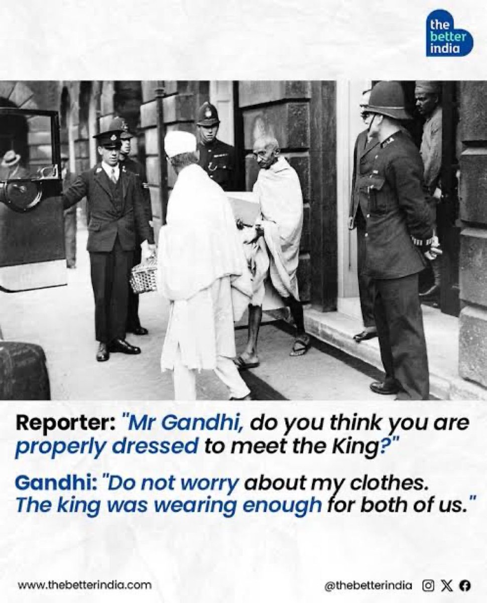 When the question comes to your dress, always remember the Mahatma!