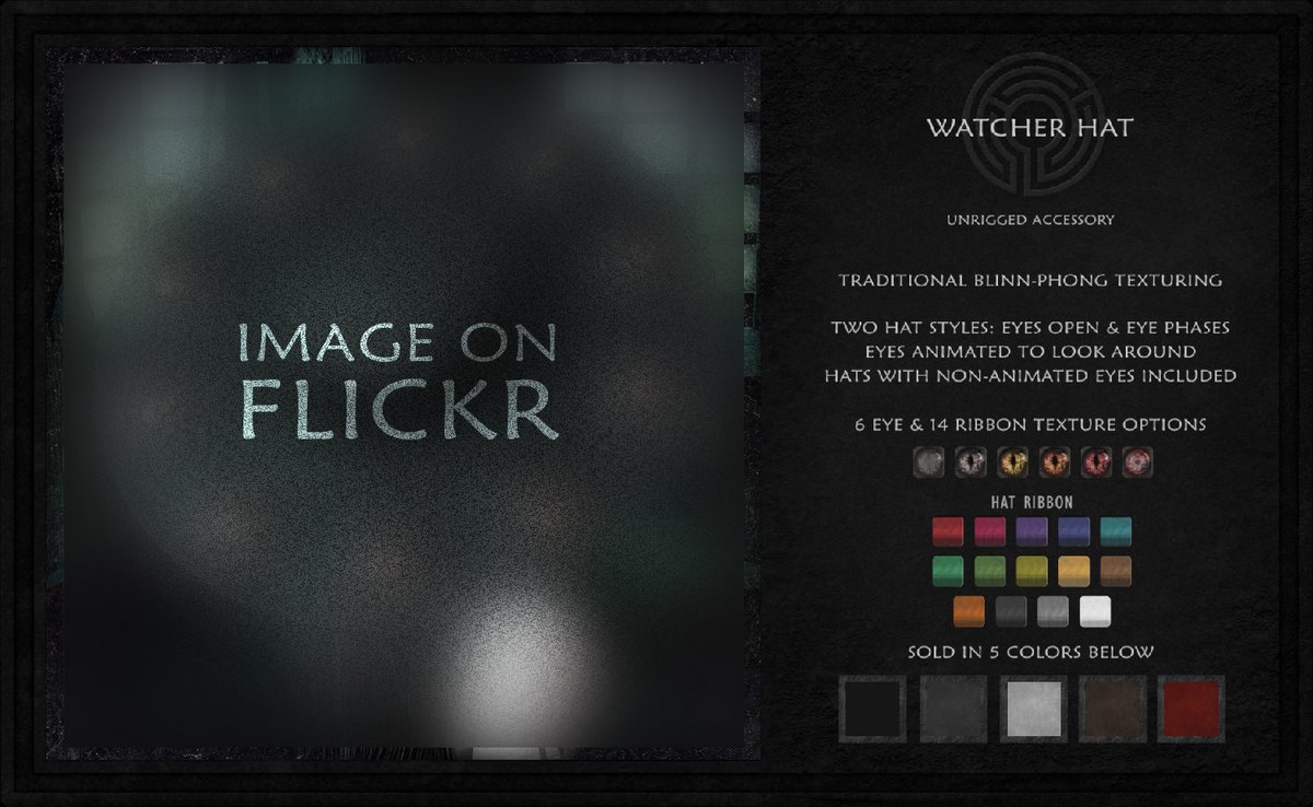 Ever feel like you need eyes on the back of your head? Well, now you can install some, and with 10 looking out for you, what could go wrong? New Watcher Hat @ The Night Market Collective! #Secondlife

Flickr: flic.kr/p/2qPcRiT
Taxi: maps.secondlife.com/secondlife/Ave…