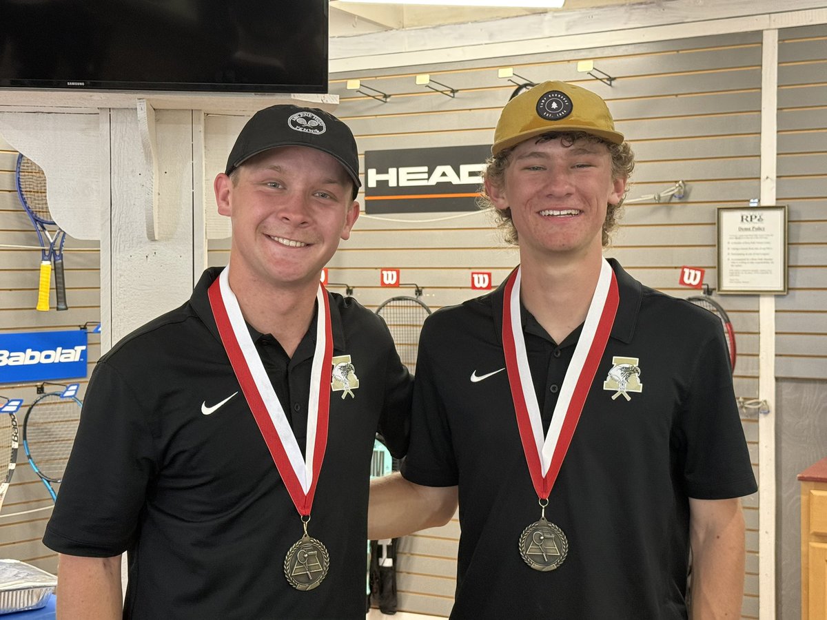 AHS_EagleTennis's tweet photo. Congrats to Victor Sotelo and Noah Morris for placing 2nd in the Cooper Cougar Classic. Asher Shelburne and Griffin Stimmler placed 1st in consolation. Thank you @cooper_tennis for a great tournament. https://t.co/QggDb2FSA6