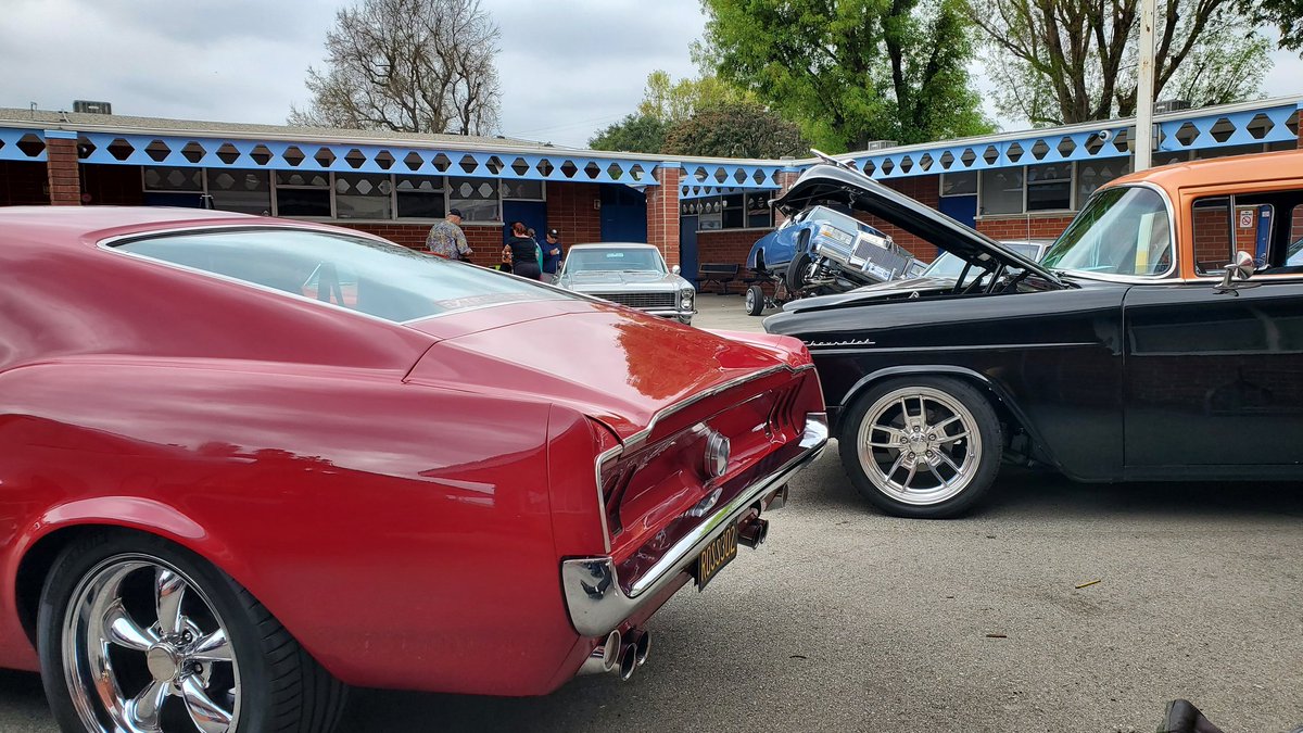 Chilling out at a car show today. St. Christopher Parrish car show. #carshow #ford #extremstangs #hydrolics #westcovina