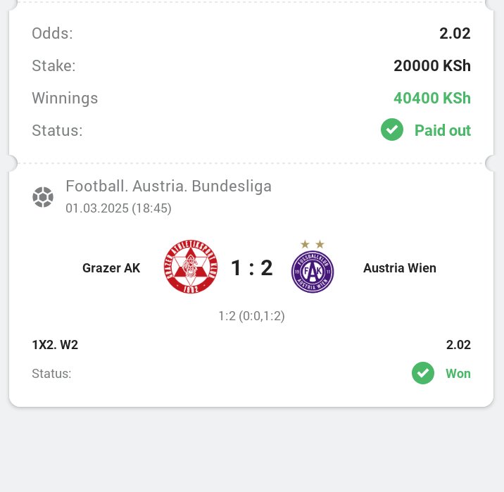 Alphabets_A's tweet photo. XFACTOR WINNERS! 🔥

Both 1X2 (Austria Wien Win) @2.02 ✅ and Correct Score (1-2) @9.00 ✅ landed perfectly! 🎯💰

Congratulations 

#Fansport 💯
https://t.co/hnhpIKppuC
Promo code : XFACTOR

Stay locked in for more premium insights! 🚀🔝

#XFactorPicks #WinningStreak #BetSmarter https://t.co/eaEe0PhSFy