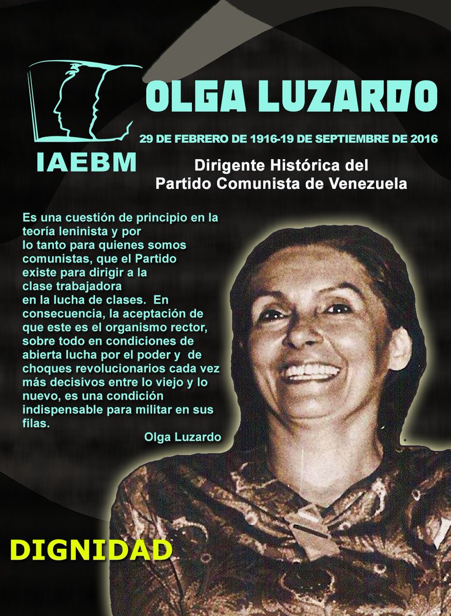 Homenaje militante a la camarada Olga Luzardo a 1️⃣0️⃣9️⃣ años de su nacimiento

Lee 📚, estudia 🤓 y comparte 📨

☑️ Únete a nuestra comunidad en Telegram: t.me/IAEBM