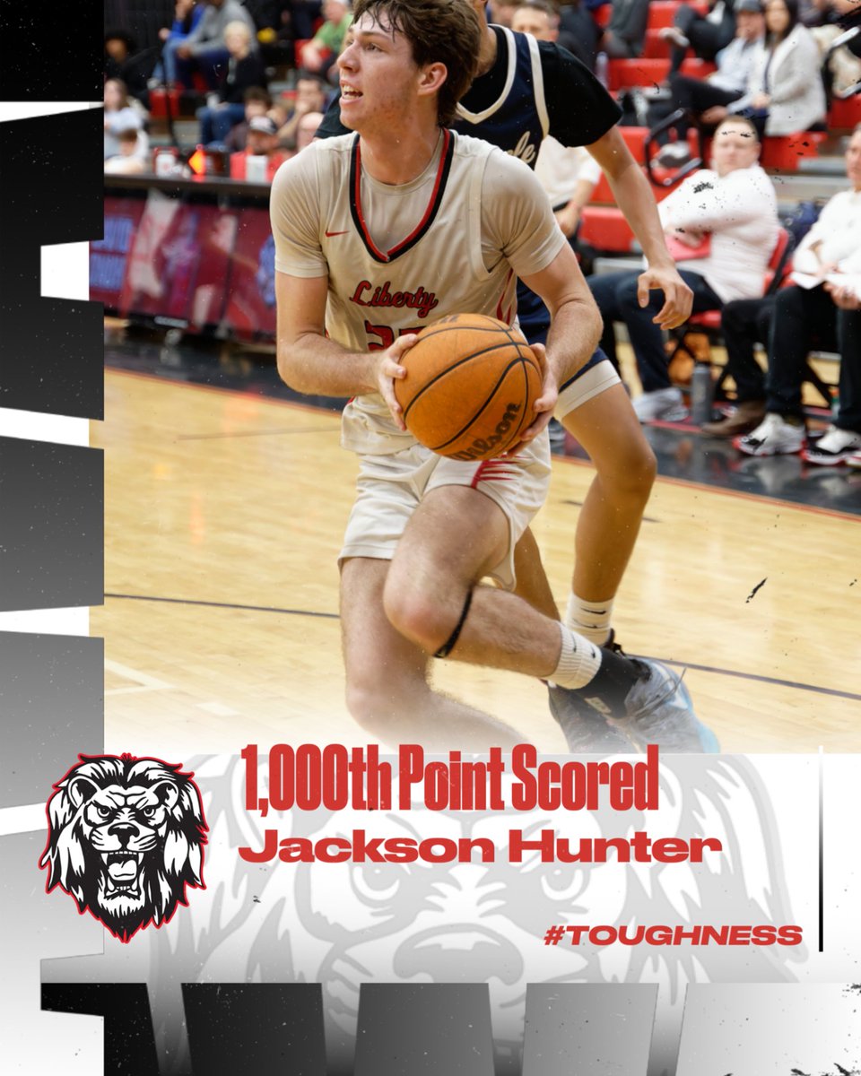 Congrats to Jackson Hunter for scoring his 1,000th career point at Liberty. Jackson has been a 3 year letterman here at Liberty.
