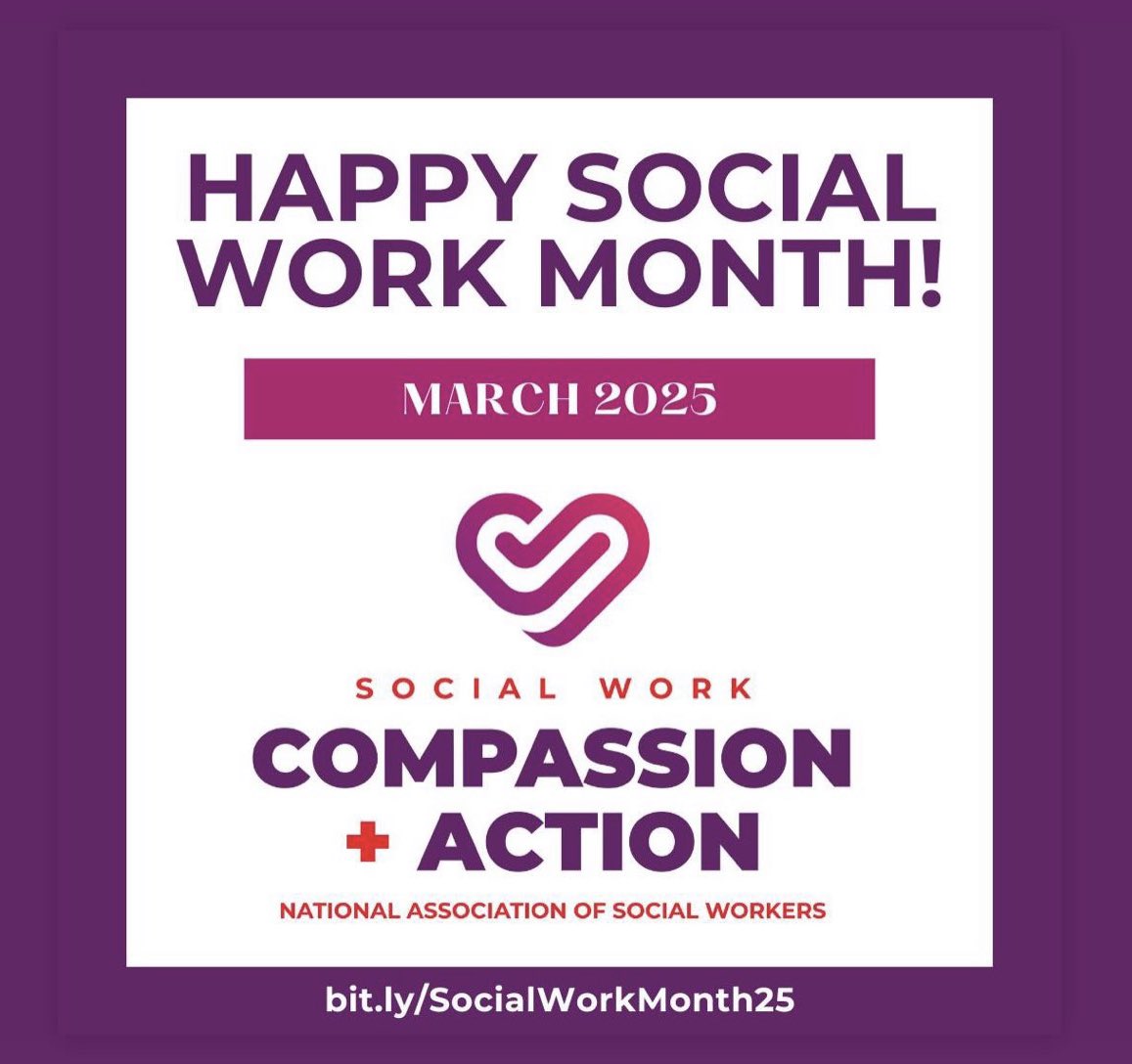 Happy Social Work month to my fellow colleagues! May we continue to do the selfless work to improve the lives of individuals, families, and communities.