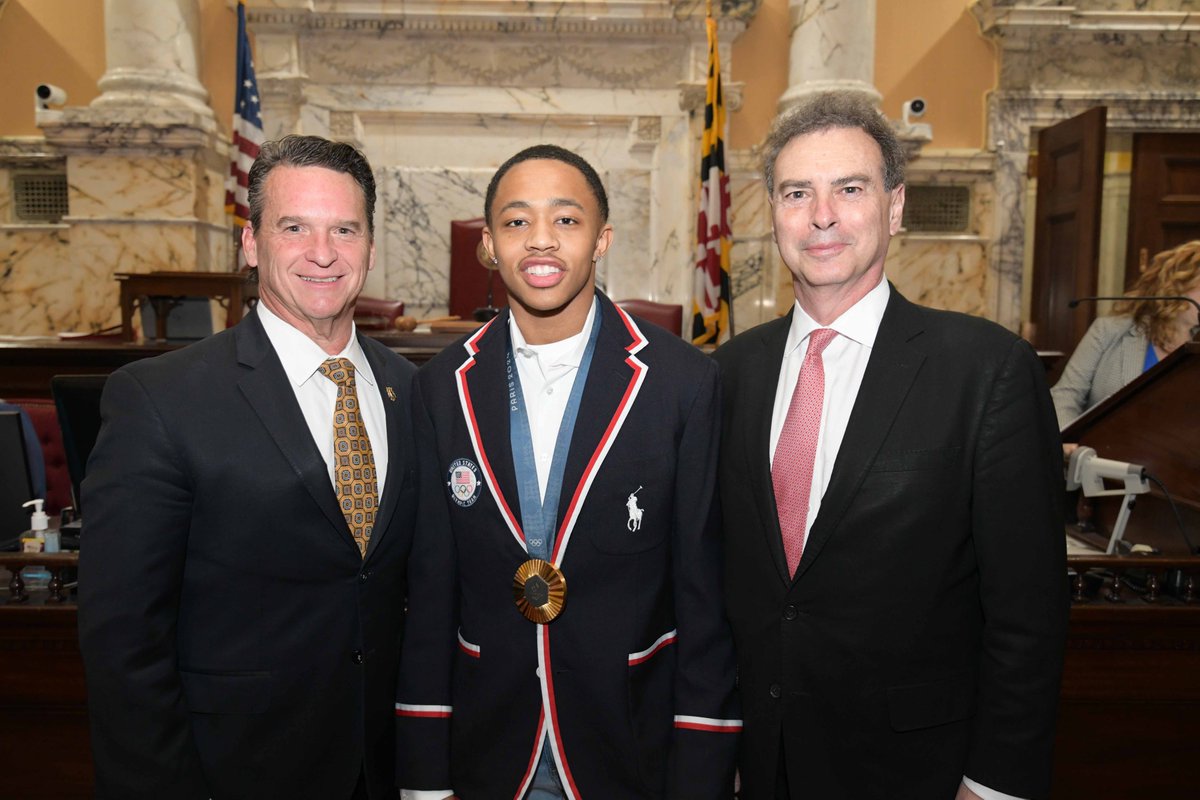 Olympic Gold medalist Quincy Wilson, the youngest US track Olympian in history and a student at Bullis School in my Senate District, was honored in the State Senate this week!