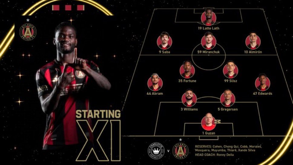 MLSLad's tweet photo. Charlotte FC vs Atlanta United Lineups!! https://t.co/w2xUZTasxz
