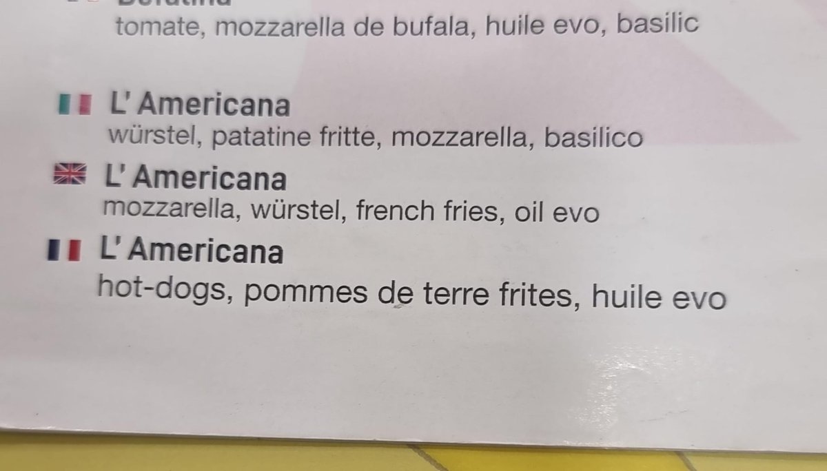 feldelios's tweet photo. Italiener verteufeln Ananas, bieten dann aber sowas an https://t.co/0CWCLDRr9y