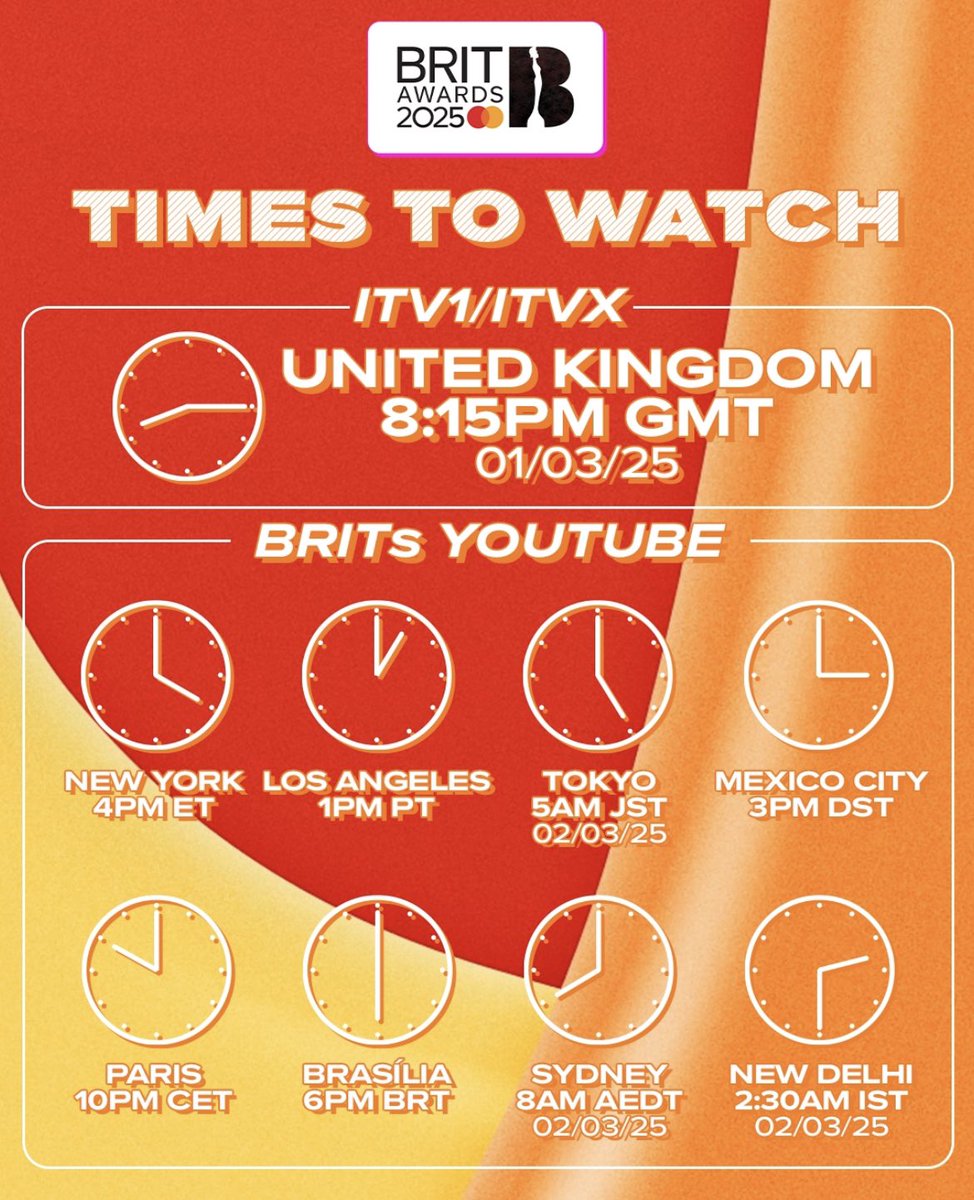It’s almost time! Who’s winning big at the BRITs this year? 👀 Join me tonight at 8:15pm on ITV1 and ITVX 🎤🔥 #BRITs #BRITs2025