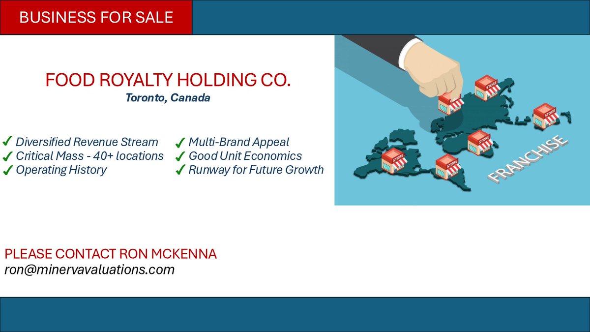 Minerva_Valn's tweet photo. Multi-Brand Food Royalty Entity for sale  - 40 locations+ growing. $1m EBITDA https://t.co/621yjCM4qJ