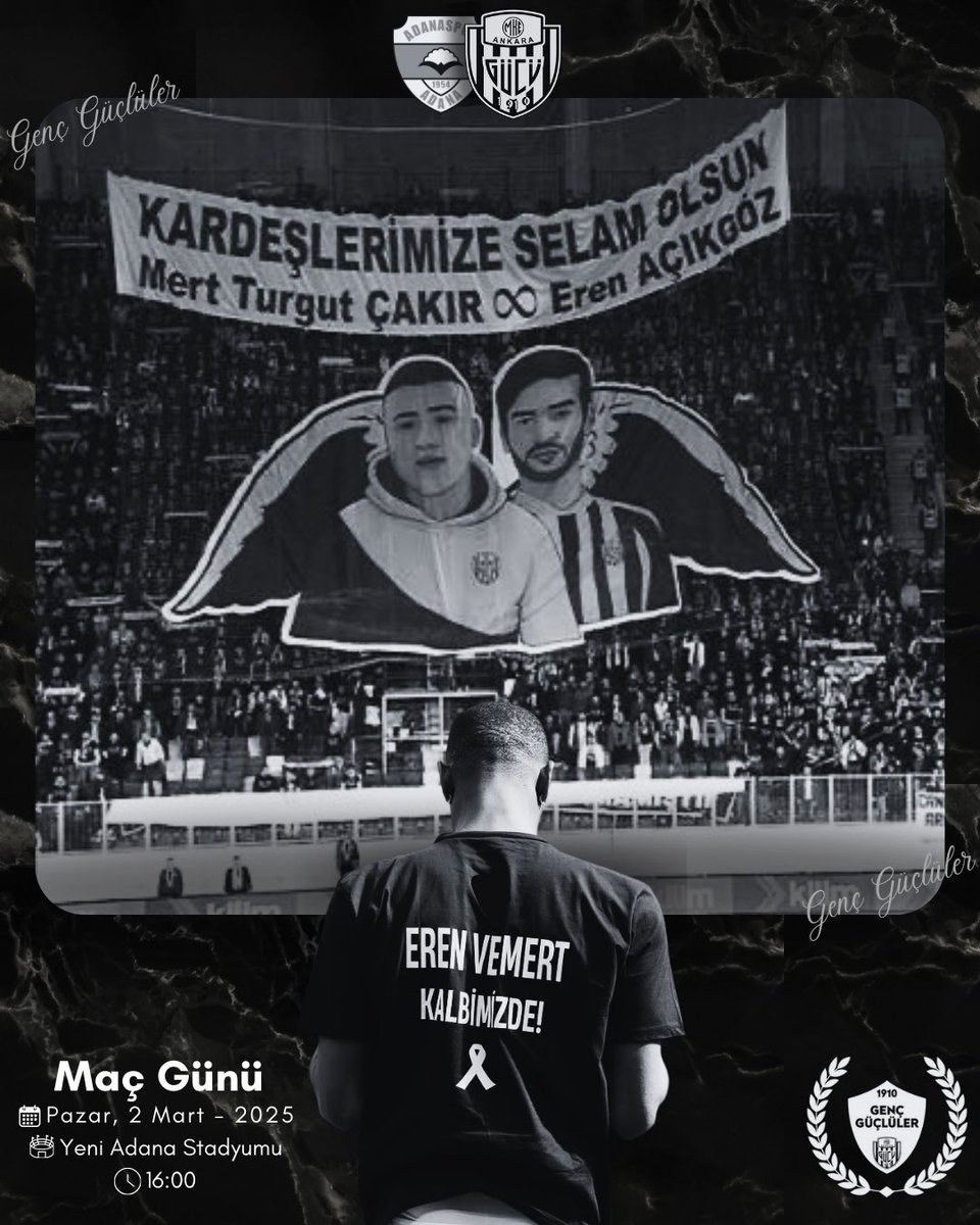6 yıl önce Antalyaspor deplasmanı dönüşü elim bir kaza sonucu hayatını kaybeden  Mert Turgut Çakır ve Eren Açıkgöz kardeşlerimizi vefatlarının sene-i devriyelerinde özlem ve rahmetle anıyoruz. 

Ayıramaz ölüm bile 
Eren’le Mert kalbimizde

#GençGüçlüler #ErenveMertKalbimizde