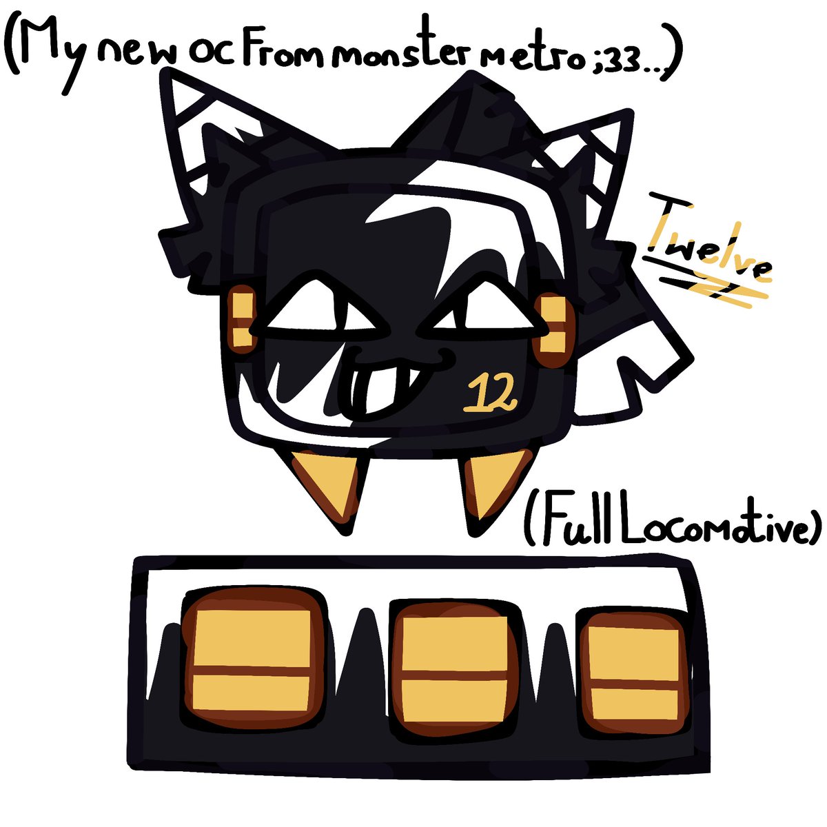 Blu00107134's tweet photo. YOOO !!! Meet my new weirdo kitty oc from monster metroz,,, his brother is thirteen yeee :3333 #monstermetro https://t.co/8Z8vPKwzGi