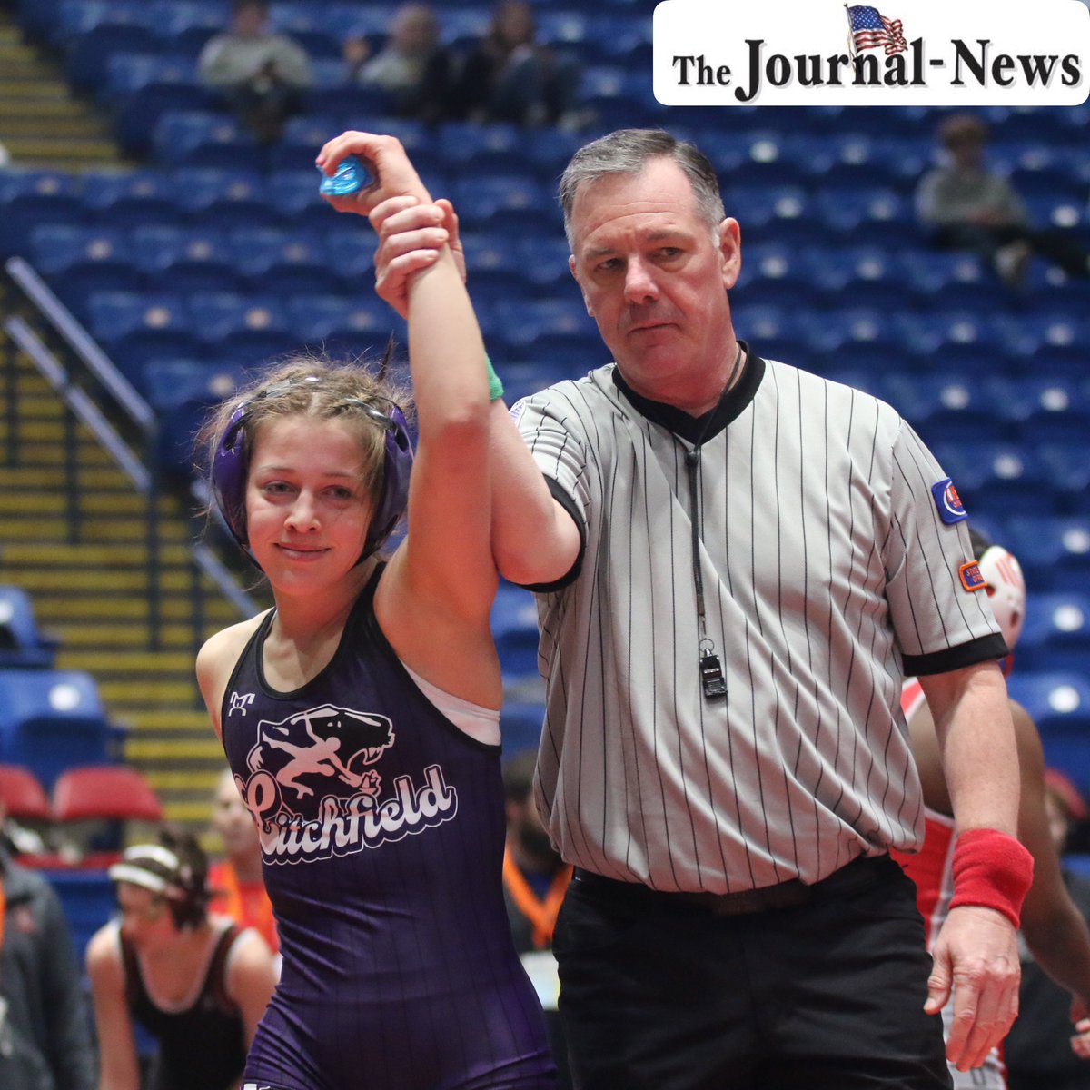 Congrats to Litchfield’s Rilynn Younker, who defeated London Gandy of Homewood for fifth place at 110 pounds at the IHSA Girls State Wrestling Championships, winning by fall at the 3:50 mark of the match.