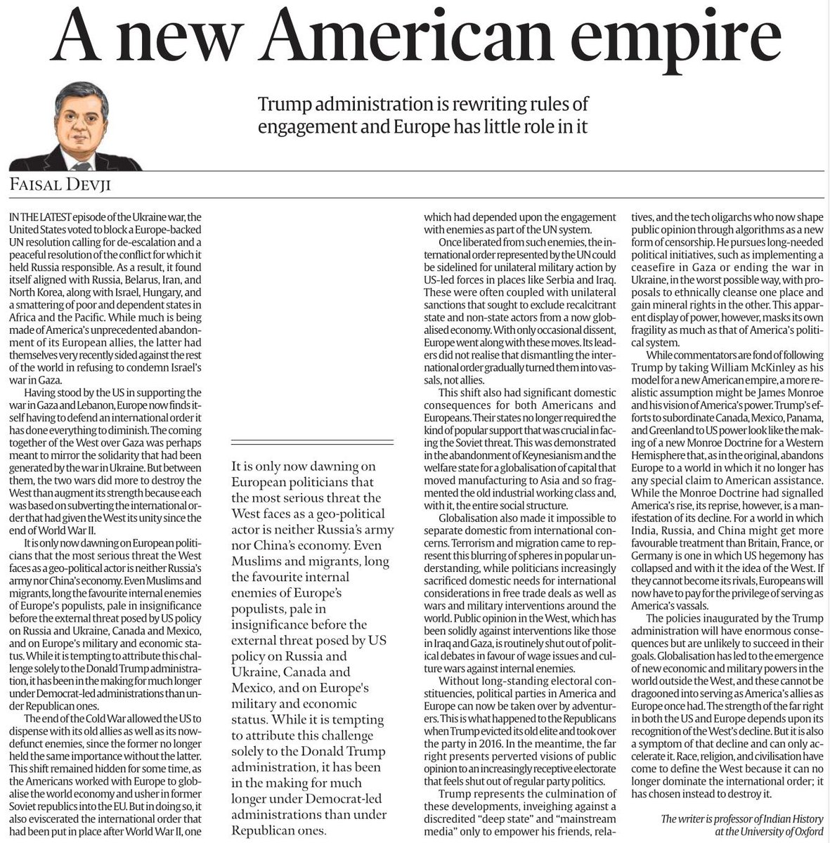 Amogh Dhar Sharma (@amoghds) on Twitter photo Perhaps the most brilliant and clear-eyed piece on Trump’s America that I’ve read. By <a href="/faisaldevji/">faisal devji</a>: Perhaps the most brilliant and clear-eyed piece on Trump’s America that I’ve read. By <a href="/faisaldevji/">faisal devji</a>: