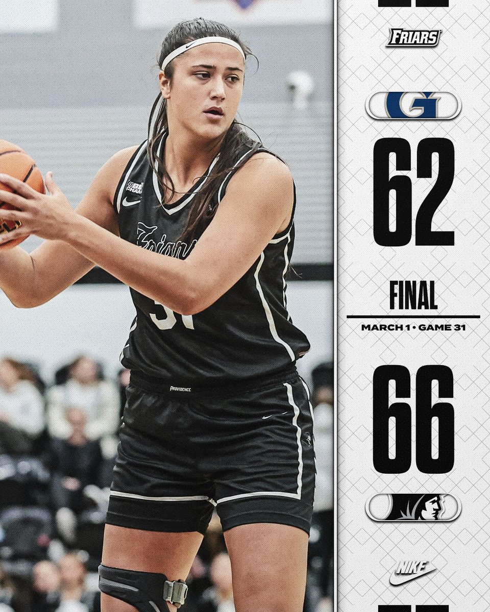 FRIARS WIN!

Providence - 66
Georgetown - 62

2 Friars record double figures:
Efosa (19), Olsen (16)