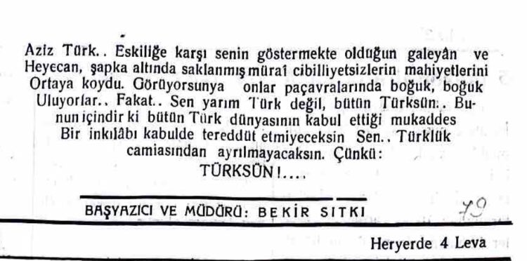 “Bulgarya Türklerinin Gazetesi

‘Deliorman’

11 Mart 1931”