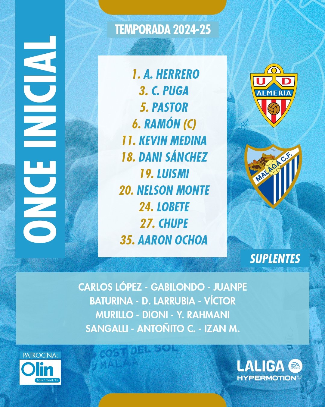 Alineación del Málaga en Almería.