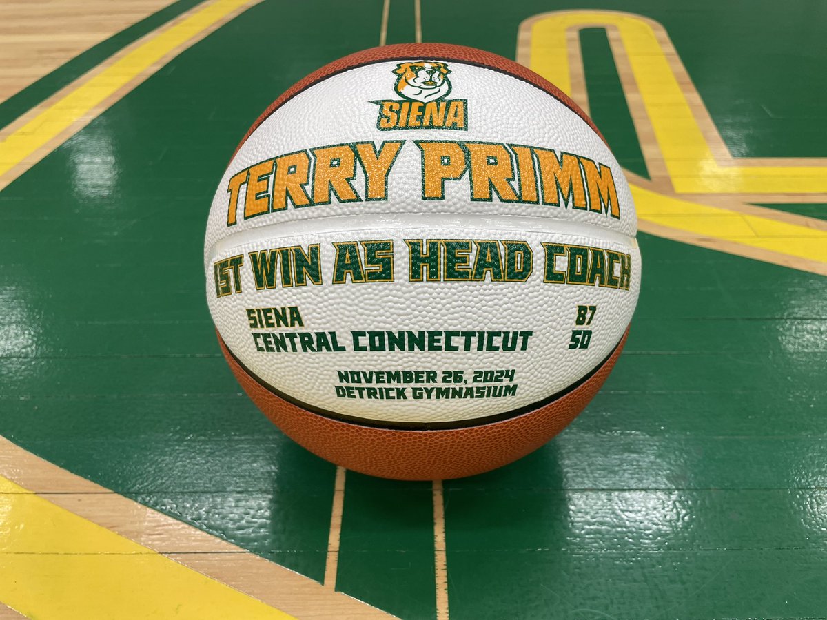 Siena Women’s Basketball (@siena_wbb) on Twitter photo The man that pours his soul into this program 💚💛
Today we are happy to celebrate <a href="/SienaCoachPrimm/">Terry Primm</a> with a commemorative ball marking the first of many victories as head coach of the #SienaSaints!
#MarchOn x #Family 🤟 The man that pours his soul into this program 💚💛
Today we are happy to celebrate <a href="/SienaCoachPrimm/">Terry Primm</a> with a commemorative ball marking the first of many victories as head coach of the #SienaSaints!
#MarchOn x #Family 🤟