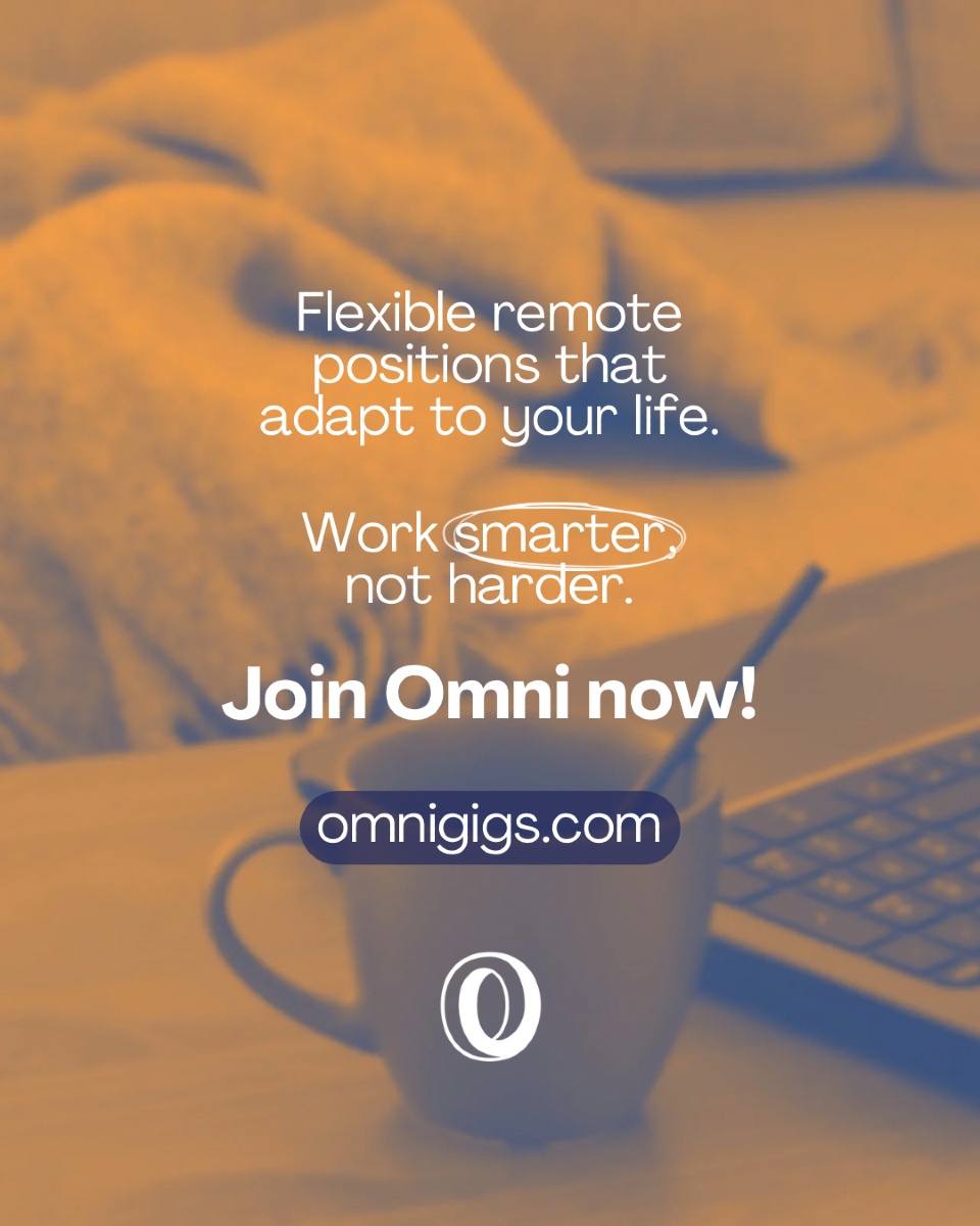 Find Your Perfect Fit! Flexible remote positions that adapt to your life. Work smarter, not harder.

-
#WFHNow #OmniInteractions #FlexibilityMatters