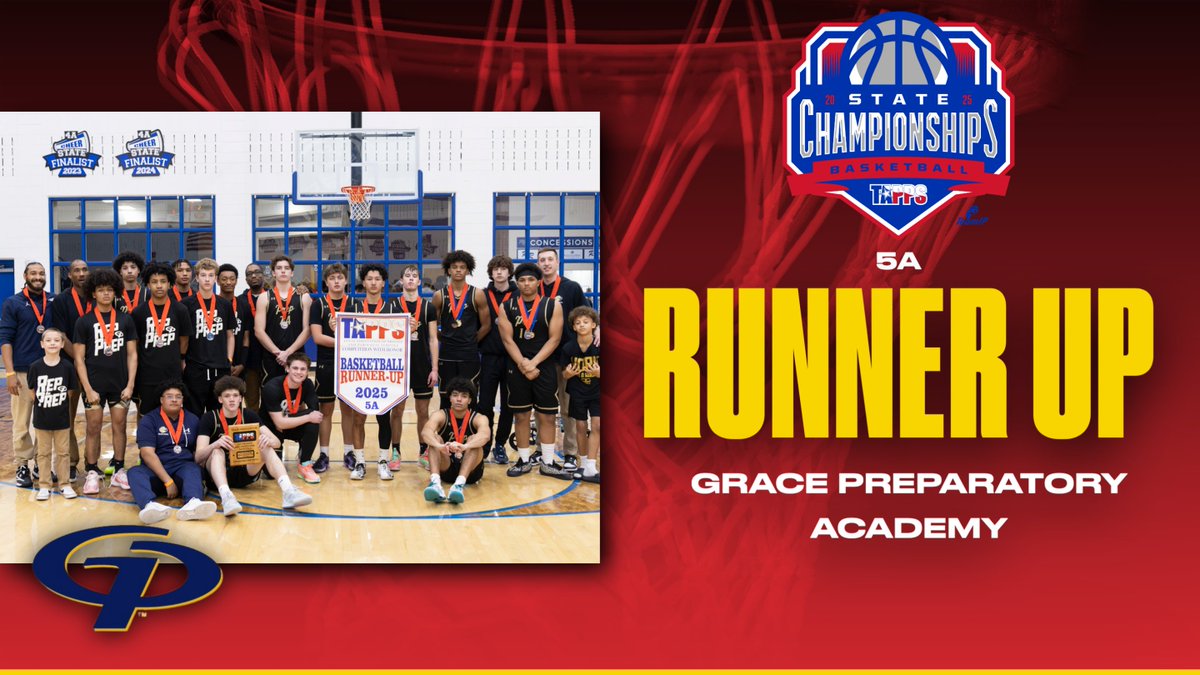 Congratulations to Grace Preparatory Academy, your TAPPS 2025 5A Boys State Runner Up!!