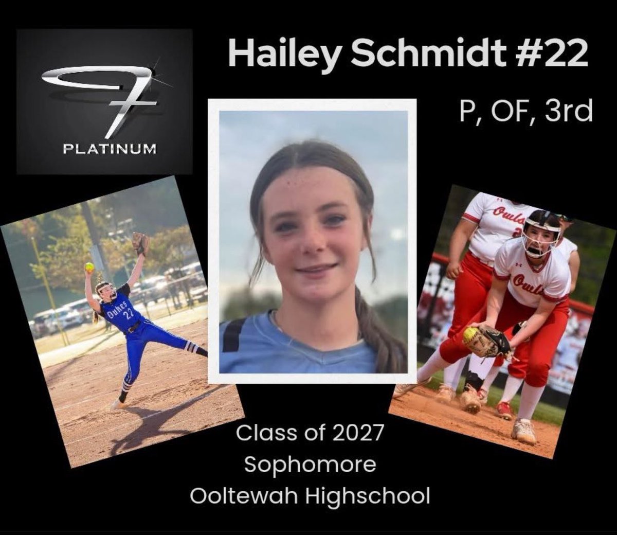 Roster Announcement: 
#22 Hailey Schmidt
P/OF/3rd, Class of 2027