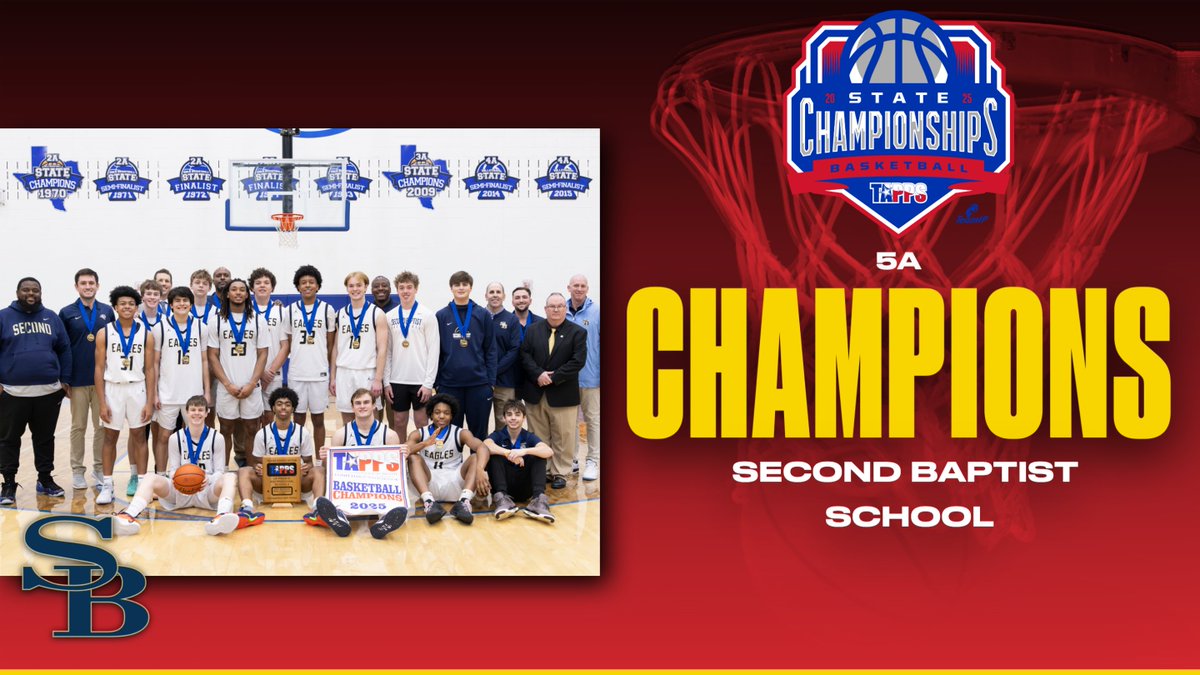 Congratulations to Second Baptist School, your TAPPS 2025 5A Boys State Champions!!