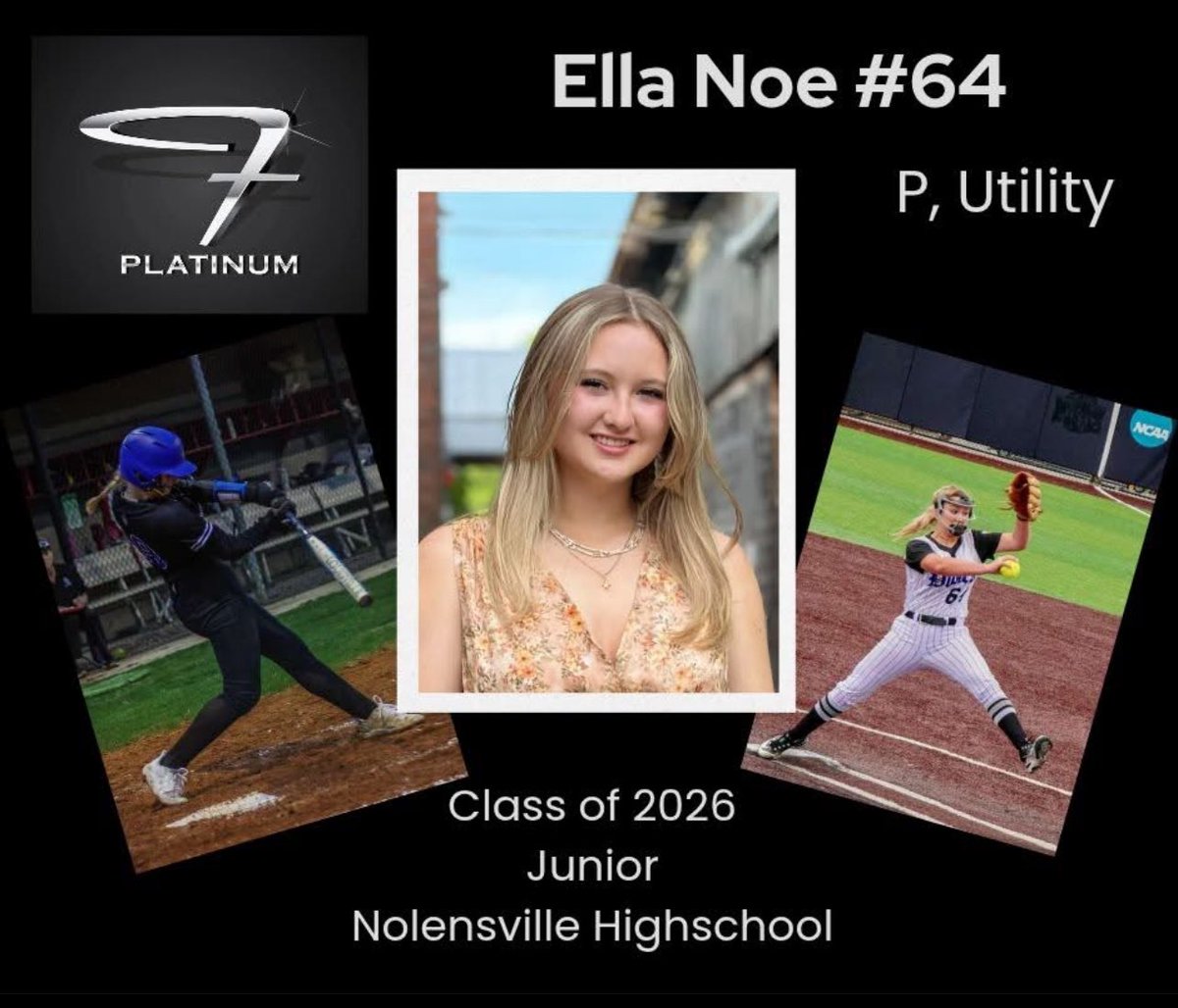 Roster Announcement:
#64 Ella Noe
P/Utility, Class of 2026