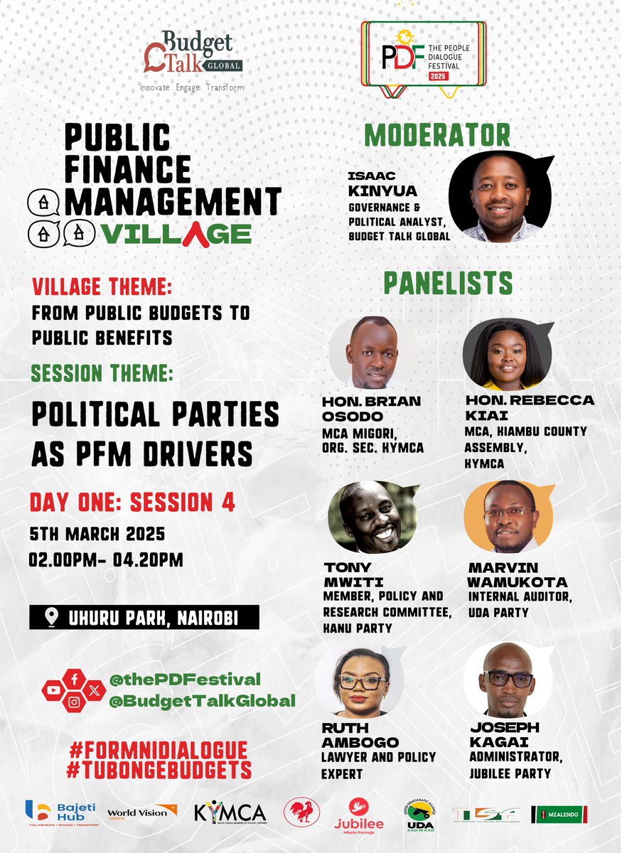 BudgeTalkGlobal's tweet image. Are you a member of a political party, or are you party-less?🤔
Do you know that political parties hold immense power to influence the decision-making process on PFM issues? 🛣️👩🏽‍⚕️👮🏼‍♀️🧑🏽‍🏫🧑🏼‍🦽🌳🚘💻

Join us at the #PFMVillage on Day 1: Session 4: for an impactful conversation on…