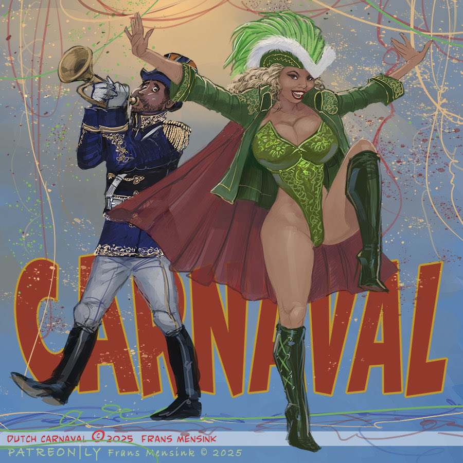 fransmensink's tweet photo. The fact that I’m posting this might give away that I don’t do carnaval myself, mainly because I’ve not seen outfits like hers out there, but that does actually make it fun to paint for me. I should go to Brasil, I know😁 #carnaval #alaaf #Fasching #partay https://t.co/HWINLyI35t