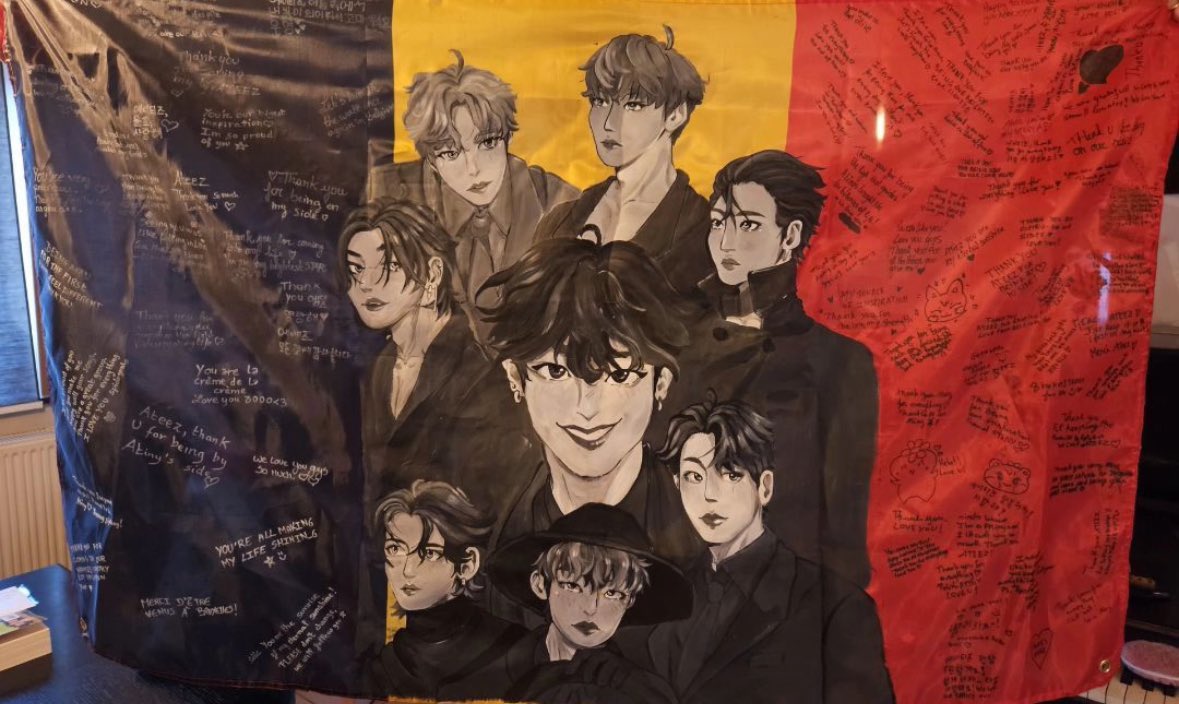 information about the flag project 

ATEEZ received the flag at 4PM the day of the concert but they couldn’t take it to the stage ://

Thank you to all the participants of the project 

#ATEEZinBrussels
