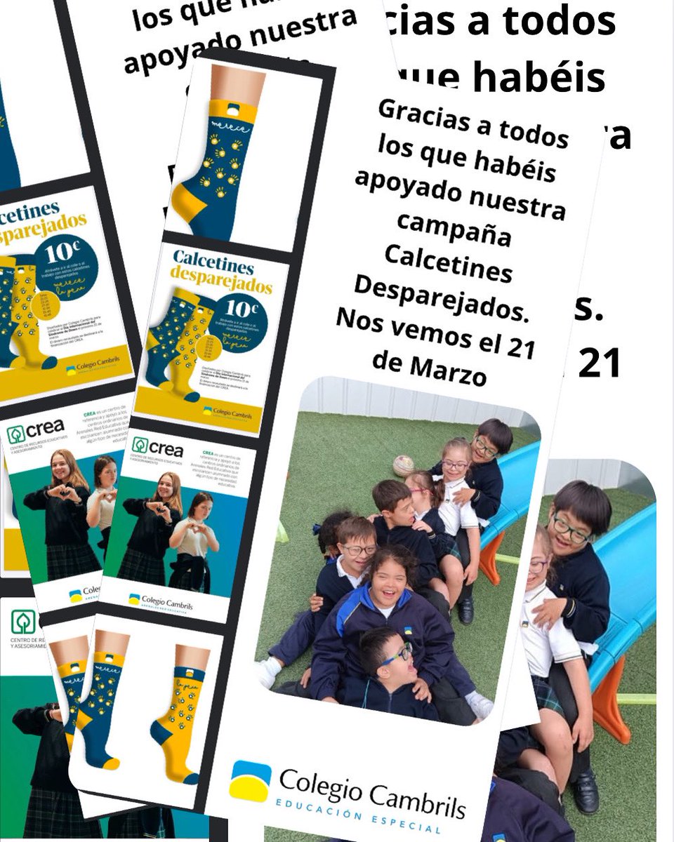 Gracias a todos los que habéis participado en el primer proyecto de la campaña #merecelapena de Colegio Cambrils 
<a href="/ColegioCambrils/">COLEGIO CAMBRILS 🧡💚</a> con la compra de #calcetinesdesparejados 
¡Seguimos! 
Juntos sumamos más
