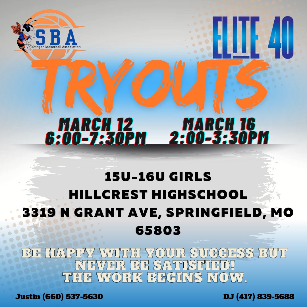 Here we go!!!! 2 opportunities to join our teams. If you can't make these dates please contact DJ or Justin and we will set up alternate options for you. See you soon.