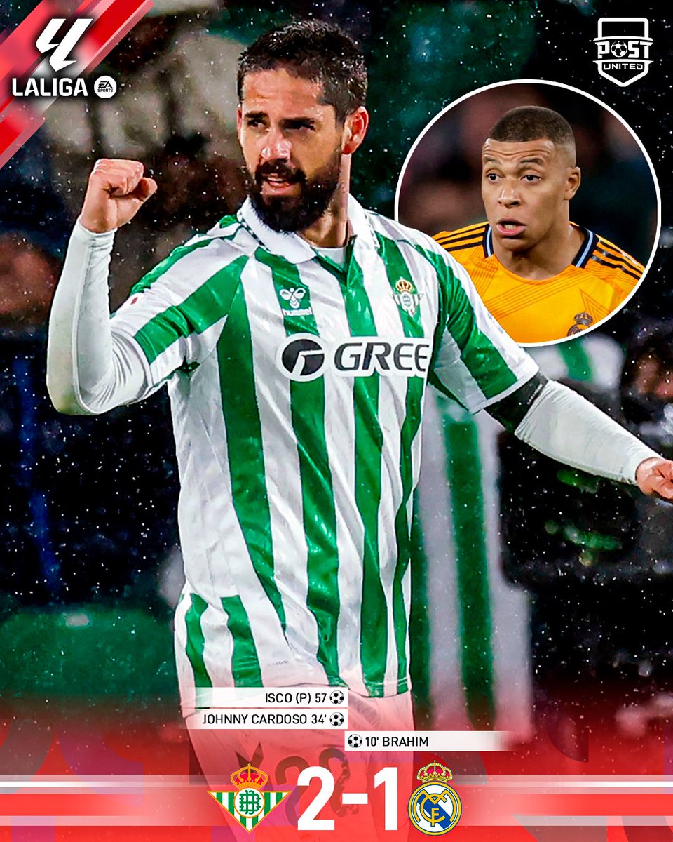 🚨 ¡VICTORIA DEL BETIS ANTE EL REAL MADRID!

👀‼️ Con la derrota del Real Madrid, el Barça se puede colocar a tres puntos si gana a la Real Sociedad

🇪🇺 El Betis se coloca en la sexta plaza