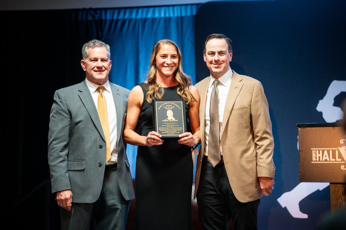 Wake Women's Soccer (@wakewsoccer) on Twitter photo Our very own <a href="/aubs_kingsbury/">Aubrey Kingsbury (Bledsoe)</a> was officially inducted into the Wake Forest Sports Hall of Fame last night ⭐️
Congrats, Aubrey! Our very own <a href="/aubs_kingsbury/">Aubrey Kingsbury (Bledsoe)</a> was officially inducted into the Wake Forest Sports Hall of Fame last night ⭐️
Congrats, Aubrey!