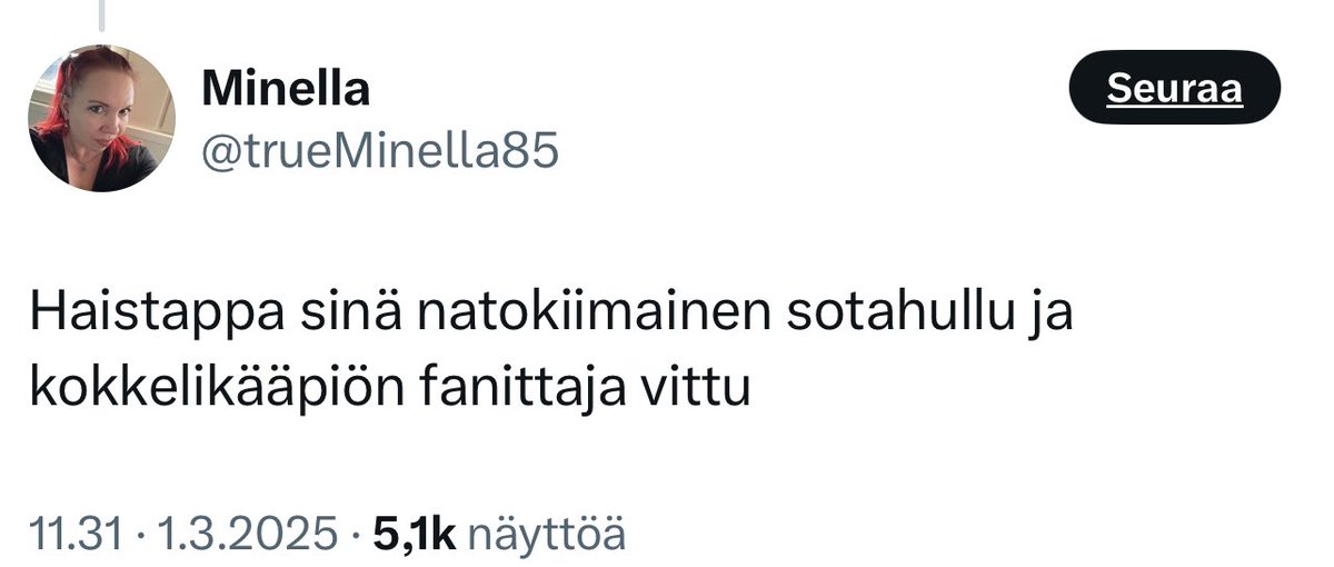 Minkäs emakon puosta tämä ryssän huora on pudonnut ?