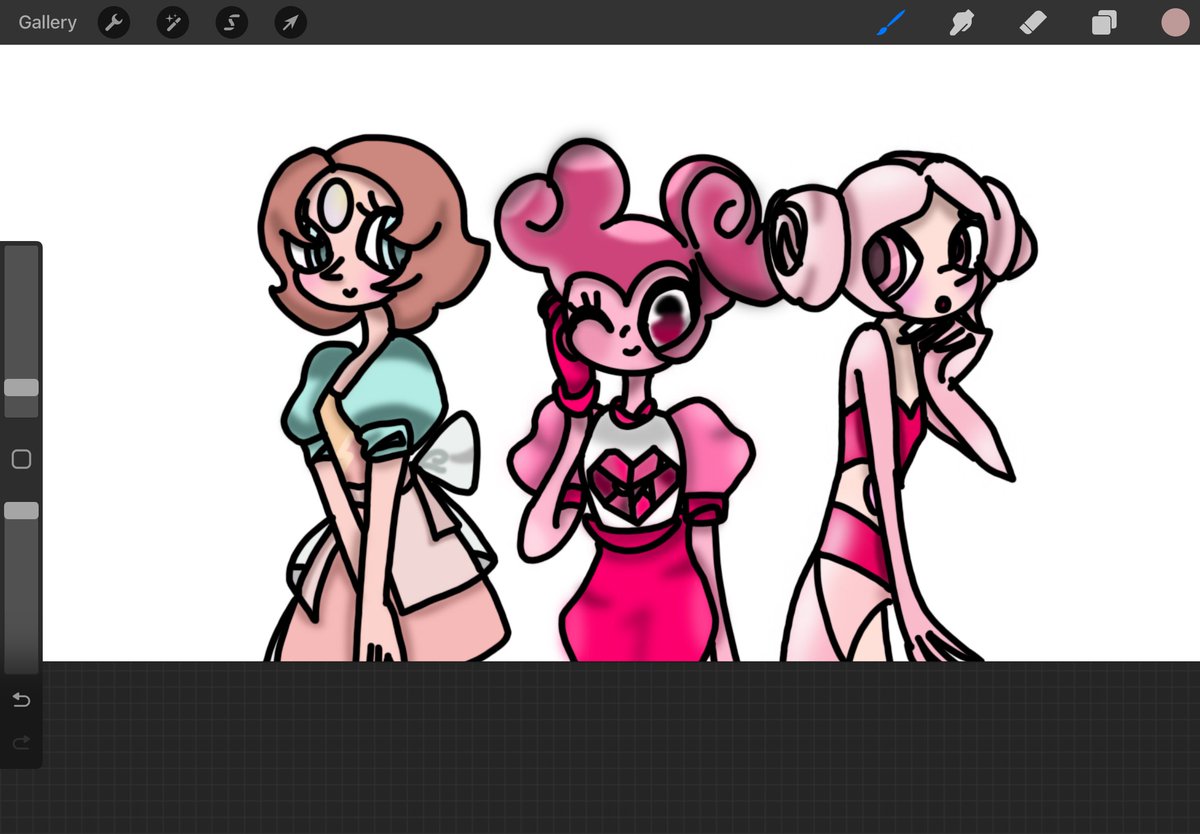 moo300679's tweet photo. after a month of drawing and a week of sickness it is ready a week after my birthday anyway enjoy and have a great day #stevenuniverse #spinel #pinkpearl #pearl #art also this will probably be a 2 parter so please bare with me that will be done hopefully this month https://t.co/hlJ32CsPB3