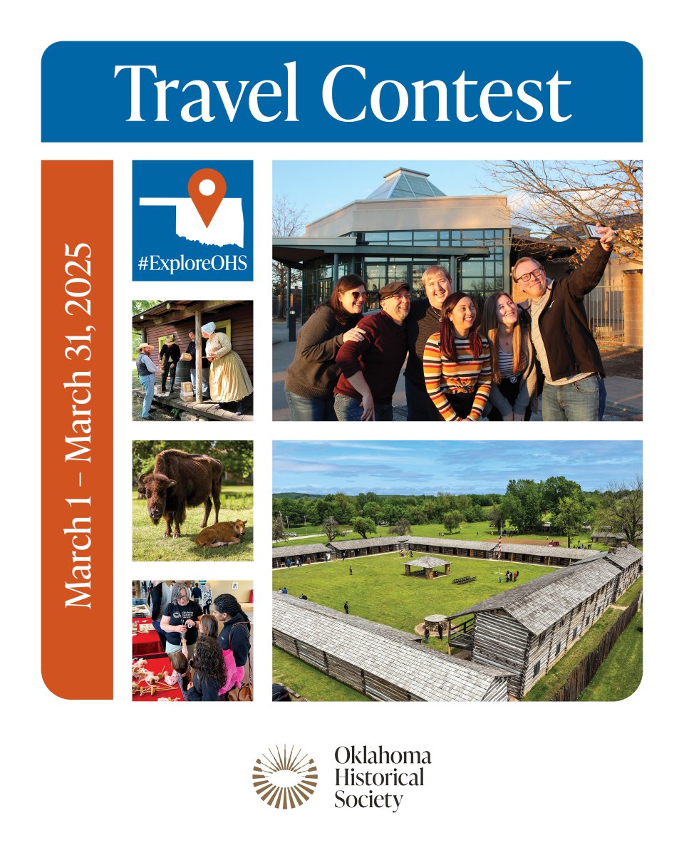 Route66museum's tweet photo. The Oklahoma Historical Society (OHS) is back with another Travel Contest, and it starts today! Load up the family, explore OHS museums + historic sites, and share your photos with the #ExploreOHS hashtag. Visit https://t.co/AHGQBovFI7 for contest rules, eligibility requirements. https://t.co/oyQ1fRdmEK