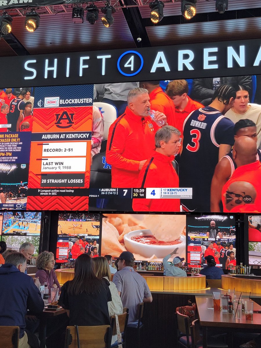 Auburn Basketball on the biggest screen at Texas Live!!!